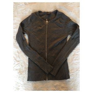 Ribbed Zip Up Sweater